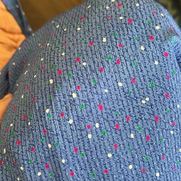 Vtg  70s/80s Schrader Sport Petites Blue Polka Dot Long Sleeve Polyester Dress - Picture 8 of 8